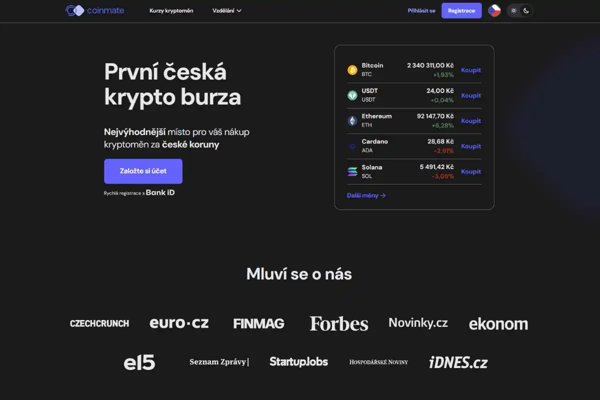 Obrázek k článku o založení účtu a aktivaci účtu na Coinmate